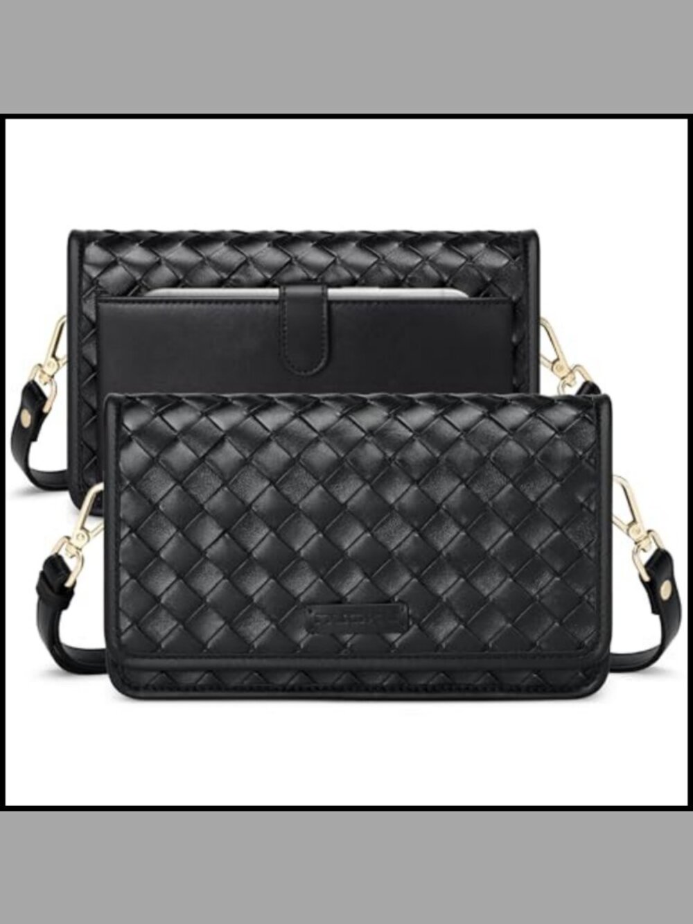 Small Leather Crossbody Bag Wallet with Card Slots & Phone Pocket